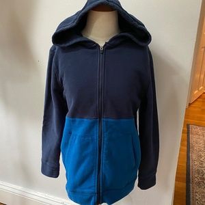 Two Tone Blue Youth Hooded Sweatshirt- Small